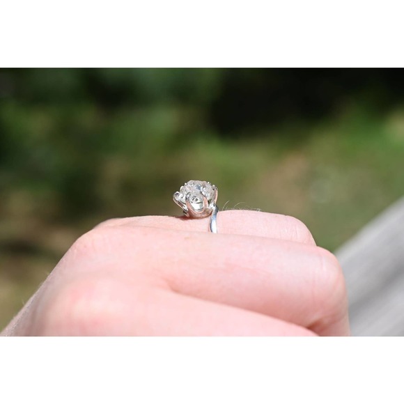 Raw Alternative Diamond Ring, Rough Lake County Diamond Engagement Ring - Picture 5 of 6
